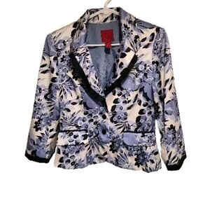JS Collection Silk Blue Floral Jacket Size 6